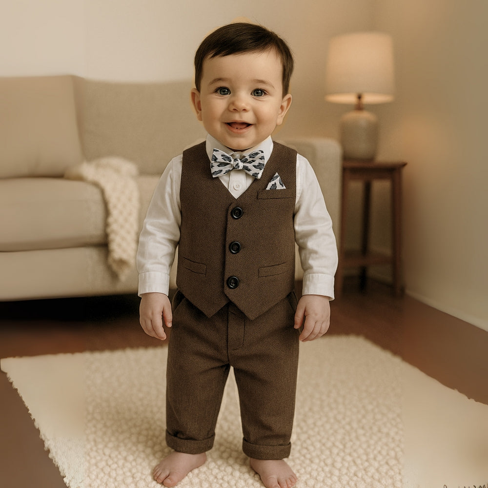 Boys Formal Outfit Bow Tie Suit Set