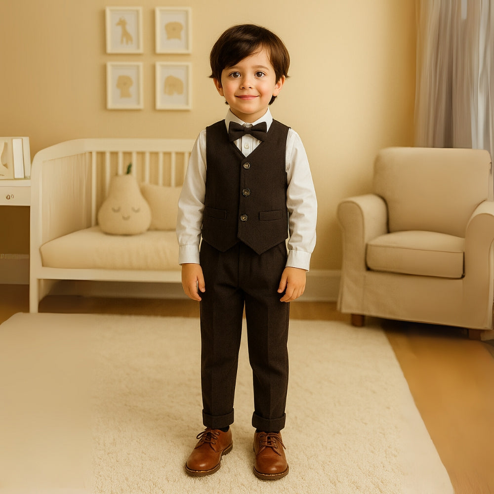 Boys Formal Outfit Bow Tie Suit Set