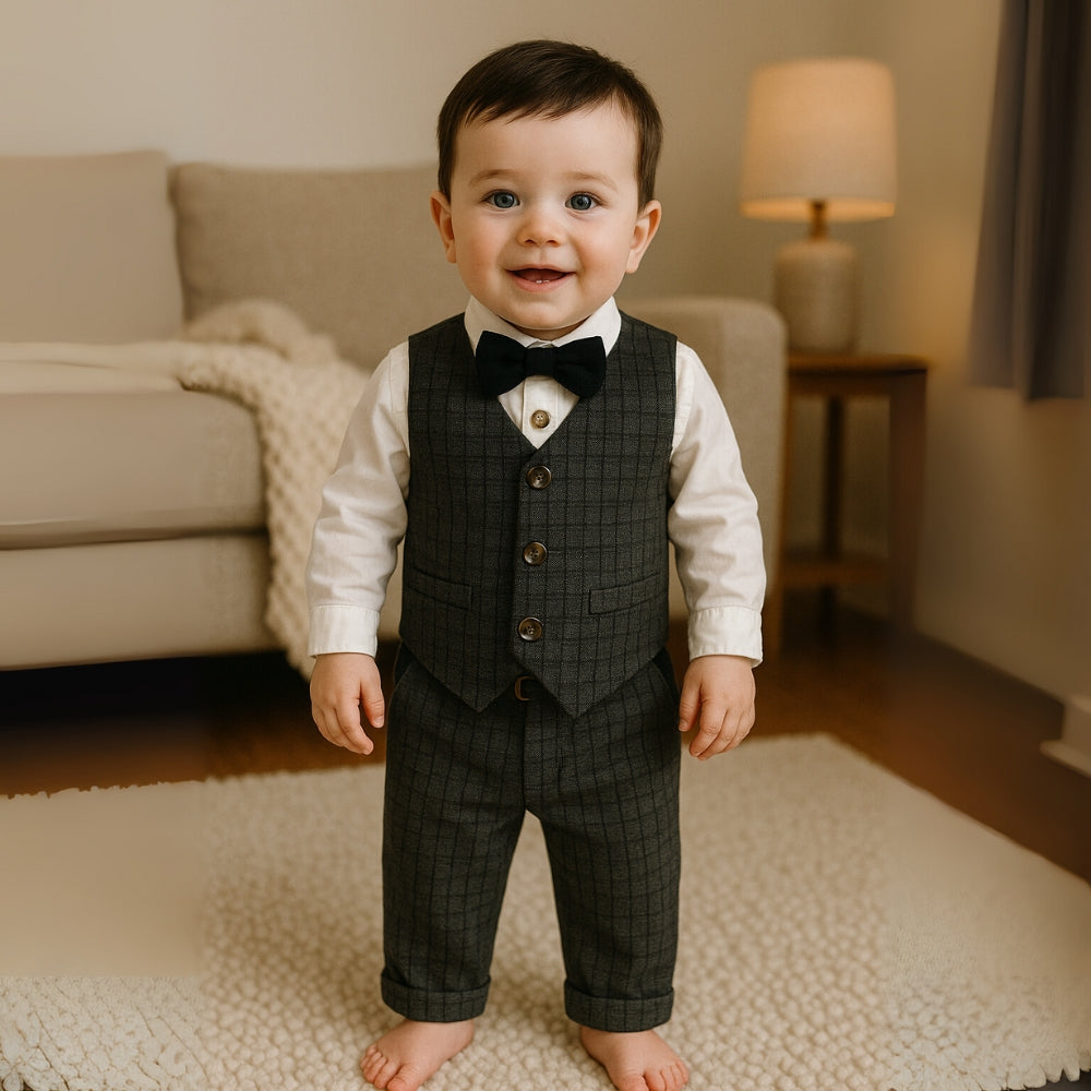 Boys Formal Outfit Bow Tie Suit Set