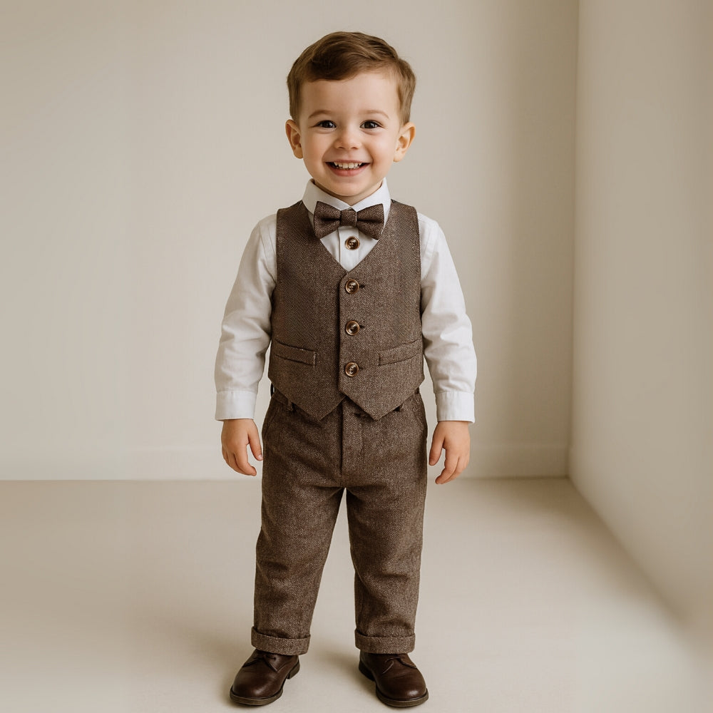 Dapper Little Gentleman Vest & Suspender Set