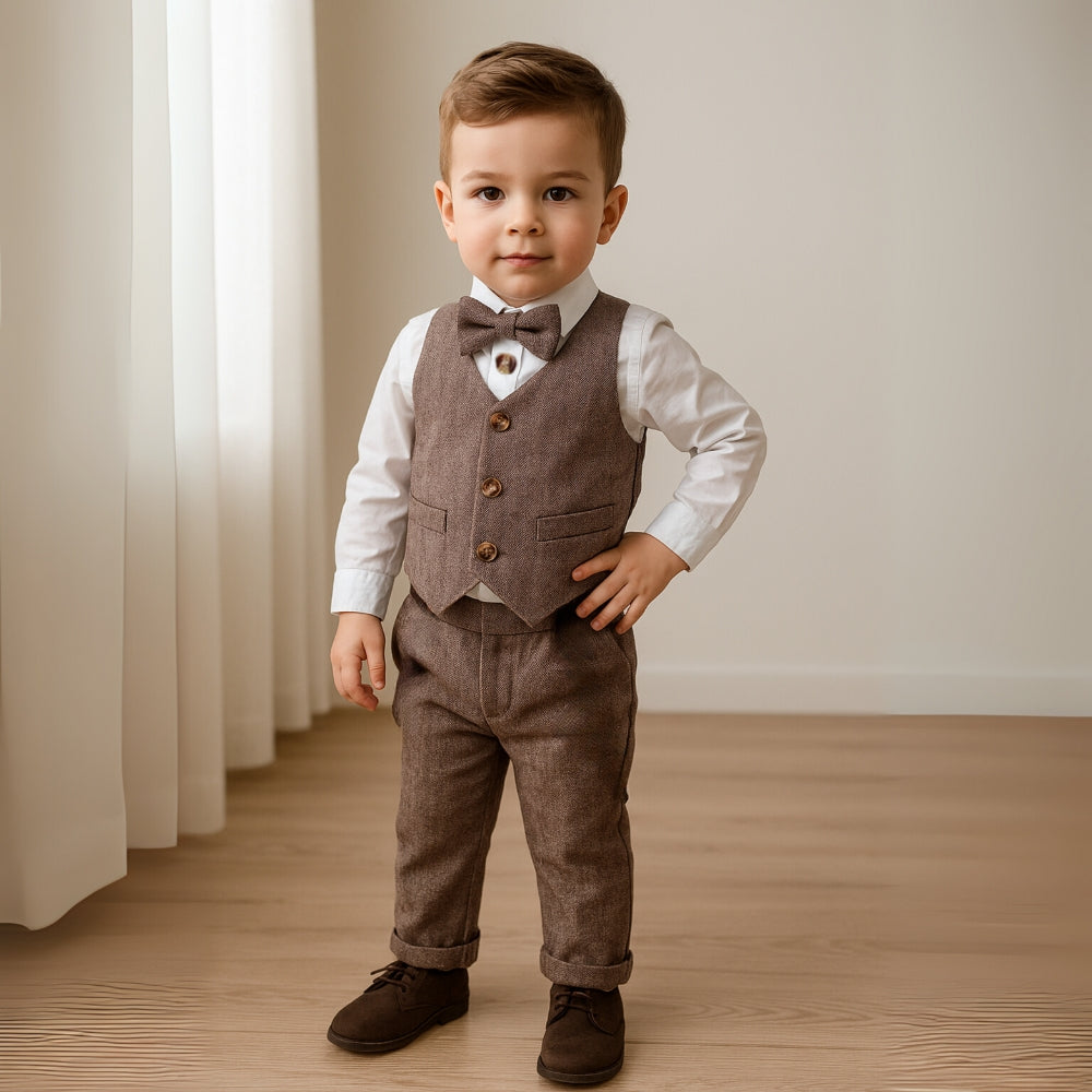 Dapper Little Gentleman Vest & Suspender Set