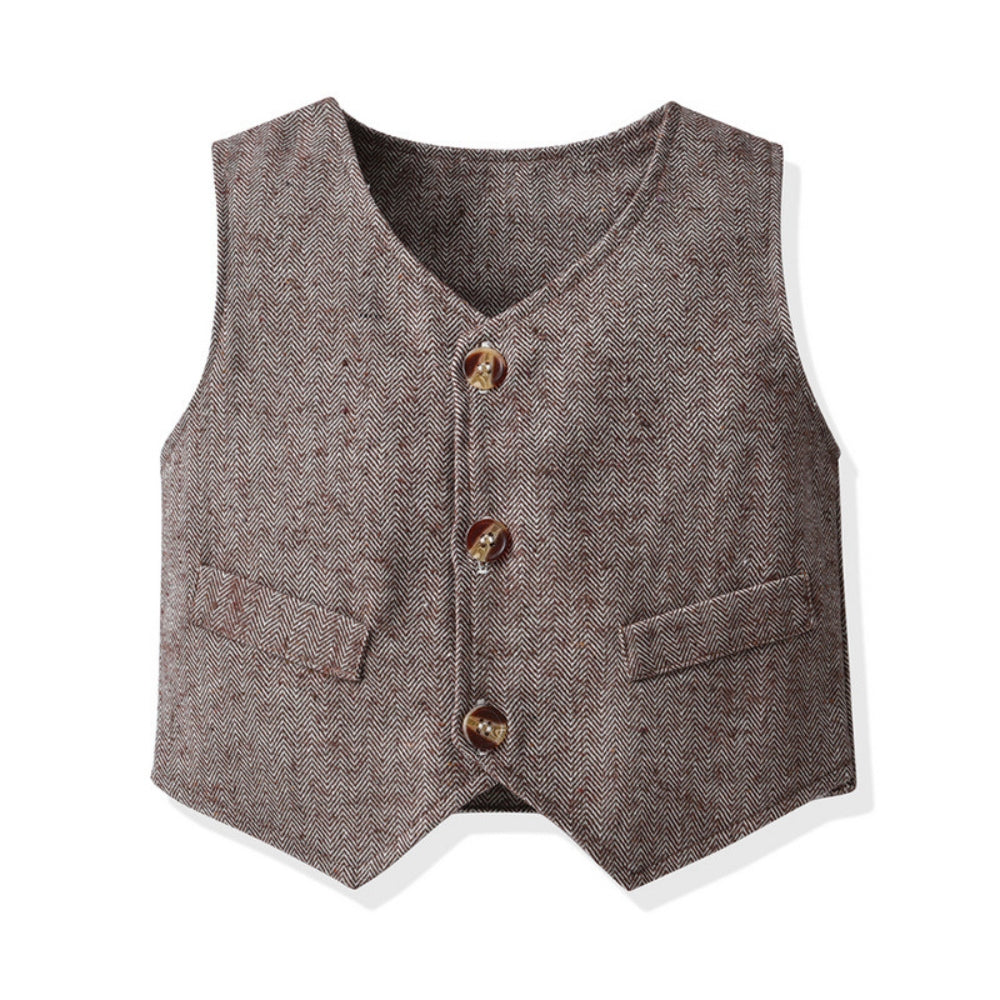 Dapper Little Gentleman Vest & Suspender Set