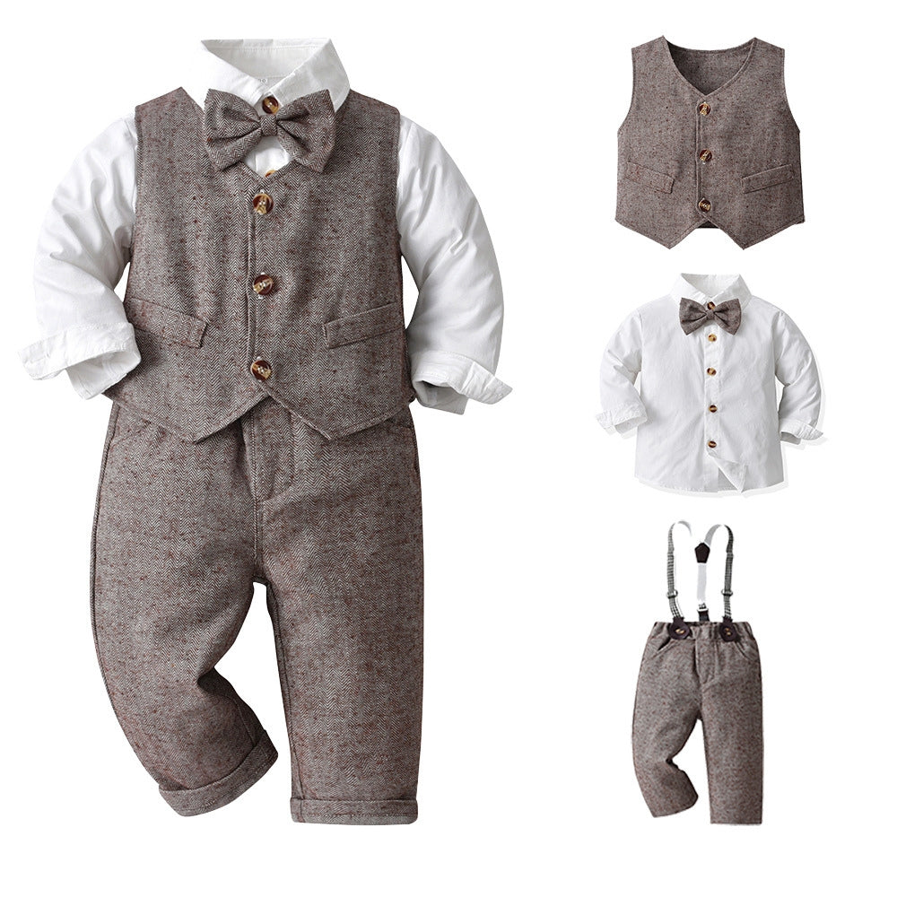 Dapper Little Gentleman Vest & Suspender Set